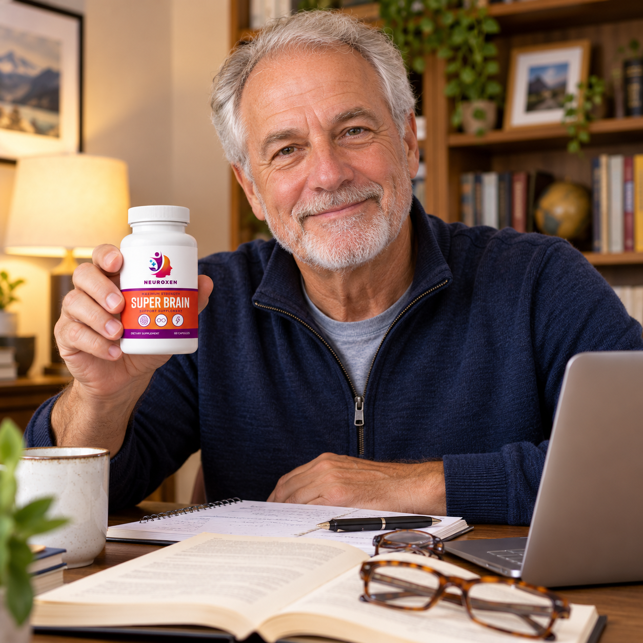 Man with NeuroXen at the office